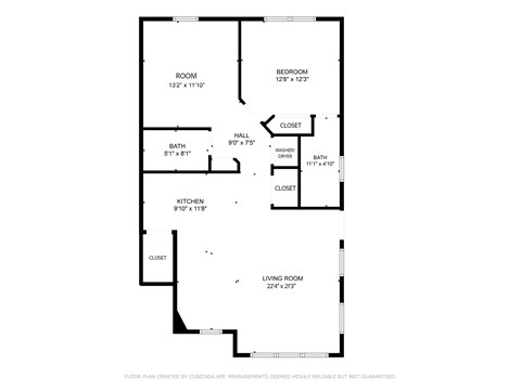 A black and white image of a floor plan for a home.